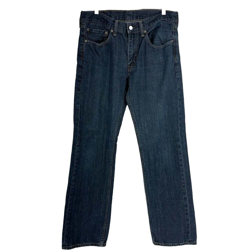 Levis Men 32x34 Fits 32x33 569 Loose Straight Jeans Baggy Y2K Style Dark Blue
